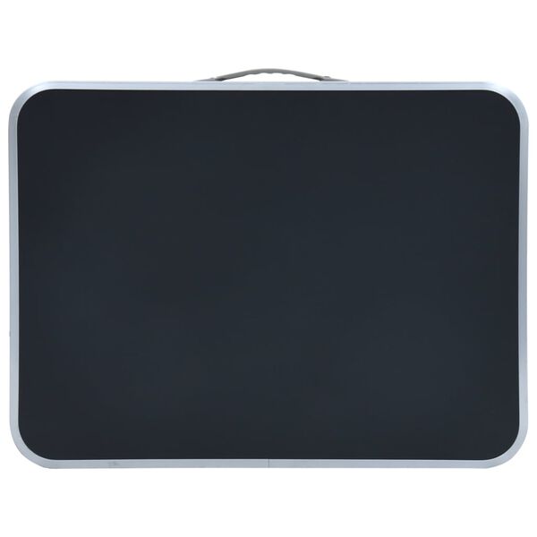 vidaXL Folding Camping Table Grey Aluminium 60x45 cm