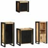 vidaXL Bathroom Furniture Set 4 pcs Brown and Black Solid Mango Wood