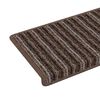 vidaXL Self-adhesive Stair Mats Striped 15 pcs Brown 65 x 21 x 4 cm