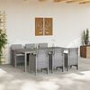 vidaXL Garden Dining Set 7 pcs Light Grey Polt rattan