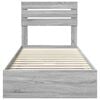vidaXL Storage Bed Grey Sonoma 100 x 200 cm Engineered Wood