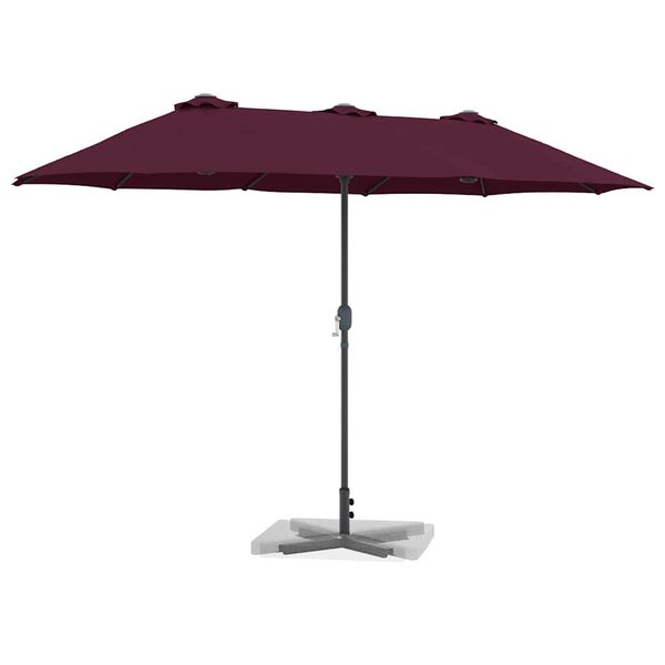 vidaXL Garden Parasol Bordeaux red 370 x 197 x 239 cm