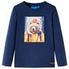 Kids' T-shirt with Long Sleeves Navy Melange 140