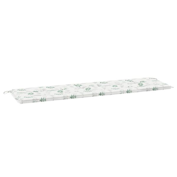vidaXL Garden Bench Cushion Floral White and green 180 x 50 x 4 cm