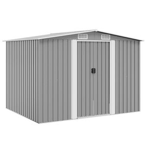 vidaXL Garden Storage Shed Grey Metal 257x205x178 cm
