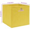 vidaXL Storage Boxes 4 pcs Yellow 32x32x32 cm Fabric