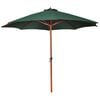 vidaXL Garden Parasol | Green | Polyester | Large | Height-Adjustable