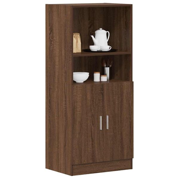 vidaXL Kitchen Cabinet Brown Oak 57x41.5x131.5 cm Engineered Wood
