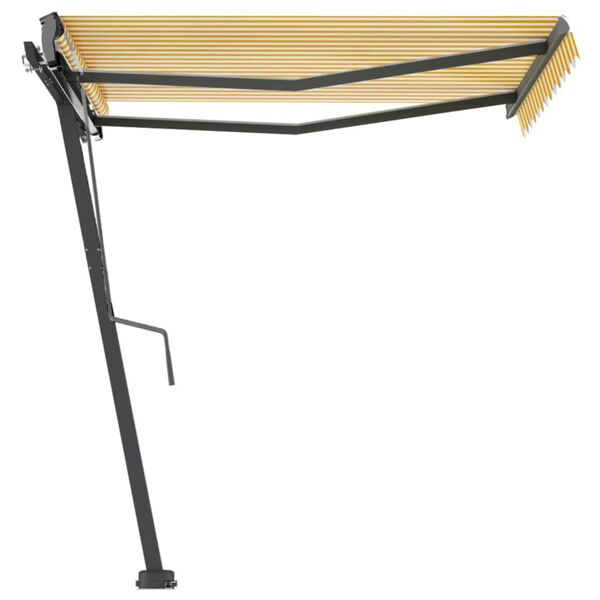vidaXL Freestanding Manual Retractable Awning 300x250 cm Yellow/White