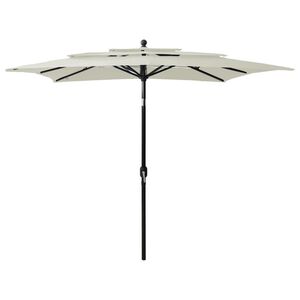 vidaXL 3-Tier Garden Parasol with Aluminium Pole Sand 2.5x2.5 m