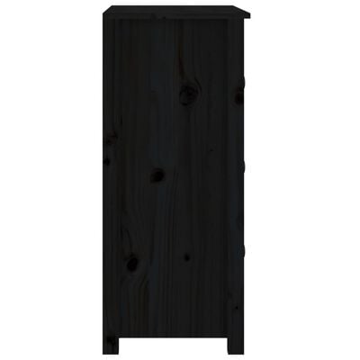 vidaXL Sideboard Black 70x35x80 cm Solid Wood Pine