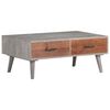 vidaXL Coffee Table Grey 100x60x40 cm Solid Rough Mango Wood