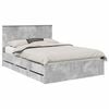 vidaXL Bed Frame with Drawer Concrete Grey 140 x 200 cm Engineer Wood