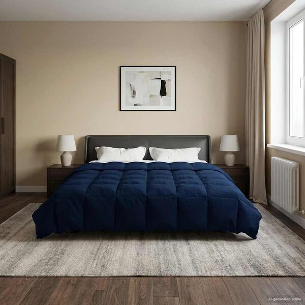 vidaXL Full Year Duvet Quilted Dark Blue 200 x 240 cm Microfiber