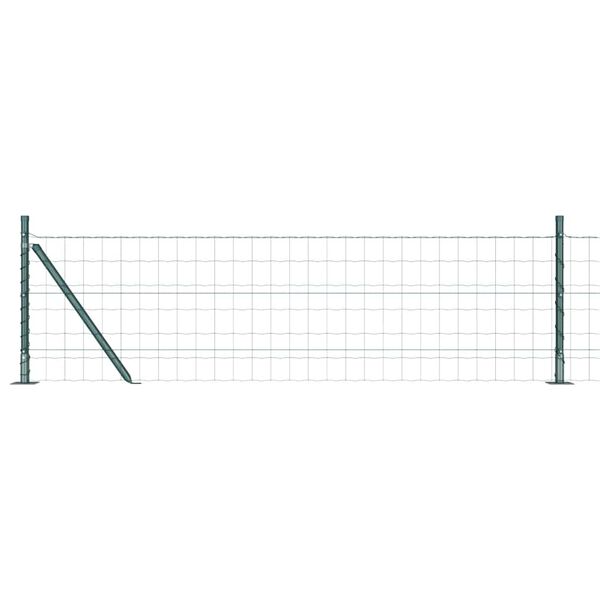 vidaXL Fence with Post Green 0.6 x 25 m Steel and PVC