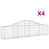 vidaXL Arched Gabion Baskets 4 pcs 200x30x40/60 cm Galvanised Iron