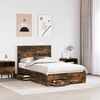 vidaXL Bed Frame with Drawer Smoked Oak 120 x 190 cm Engineered Wood