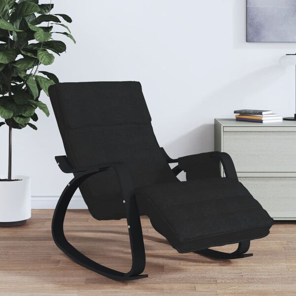 vidaXL Rocking Chair Black Fabric