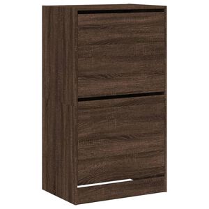 vidaXL Shoe Cabinet with 2 Flip-Drawers Brown Oak 60x42x108 cm