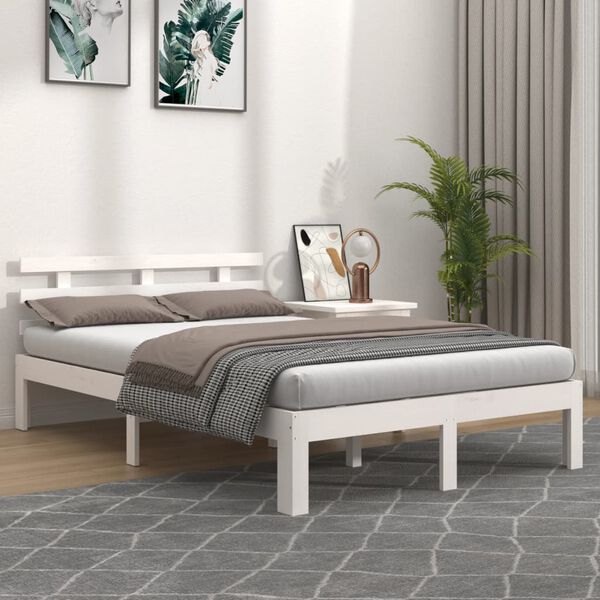 vidaXL Bed Frame without Mattress White 140x190cm