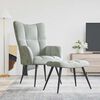 vidaXL Relaxing chair with Footstool 2 pcs Light Grey Velvet