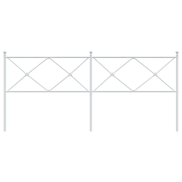 vidaXL Metal Headboard White 193cm