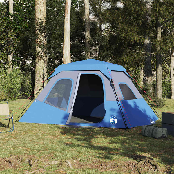 vidaXL Family Tent 6-Person Blue Quick Release Waterproof