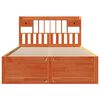 vidaXL Bookcase Bed without Mattress Wax Brown 150x200 cm King Size Solid Wood Pine