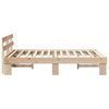 vidaXL Bed Frame with Headboard Natural 150 x 200 cm Solid Pine Wood