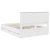 vidaXL Bed Frame with Drawer White 140 x 190 cm Engineer Wood