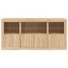 vidaXL Sideboard with LED Lights Sonoma Oak 142.5x37x67 cm