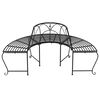 vidaXL Half Round Tree Bench 2 pcs Ø159 cm Black Steel