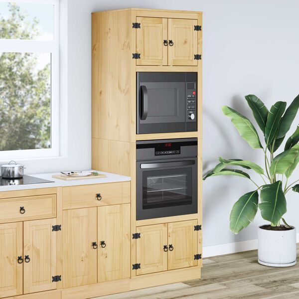 vidaXL Cabinet with Shelf Honey 66 x 58 x 207 cm Solid Pine Wood