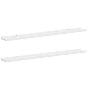 vidaXL Wall Shelves 2 pcs White 100x9x3 cm
