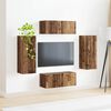 vidaXL TV Wall Cabinet Set Wall-mounted 4 pcs Old Wood Engineered Wood