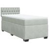 vidaXL Box Spring Bed with Mattress Light Grey 80x200 cm Velvet