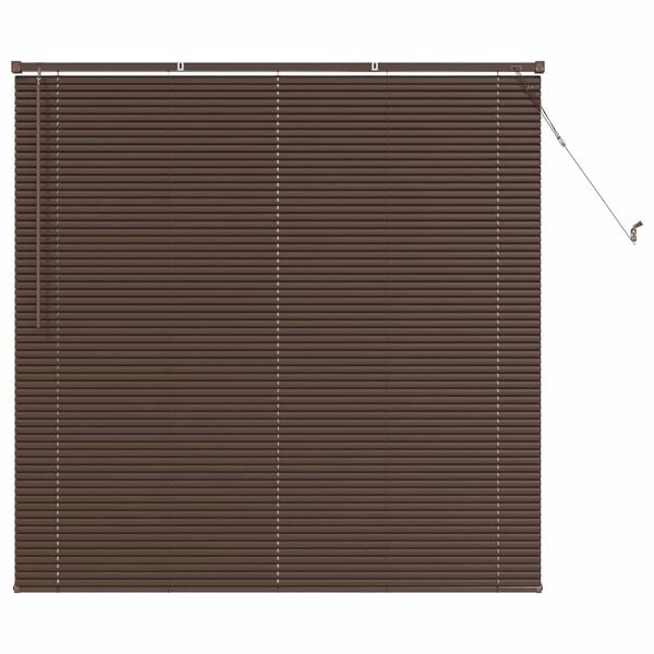 vidaXL Venetian Blind Manual Dark Brown with Pattern 150 x 140 cm PVC