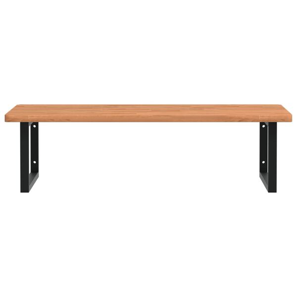 vidaXL Basin Shelf Wall Mounted Steel and Solid Wood Beech