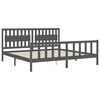 vidaXL Bed Frame without Mattress Grey 200x200 cm Solid Wood Pine