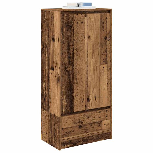 vidaXL Cabinet with Drawer Old Wood 55.5x34x119.5 cm Engineered Wood