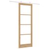 vidaXL Sliding Door Natural 83 x 232 cm Solid Pine Wood and Glass