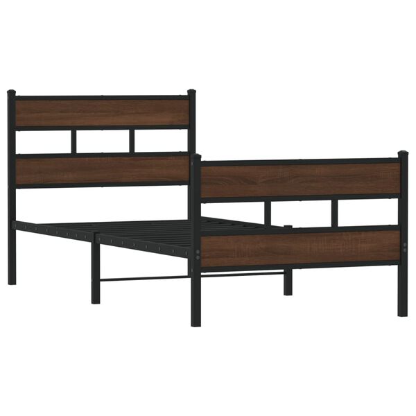 vidaXL Bed Frame without Mattress with Headboard and Footboard 107x203 cm