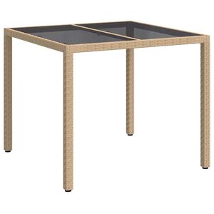 vidaXL Garden Dining Table Beige 90 x 90 x 75 cm Poly Rattan
