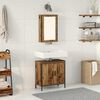 vidaXL Bathroom Furniture Set with Shelf 2 pcs Brown Engineered wood