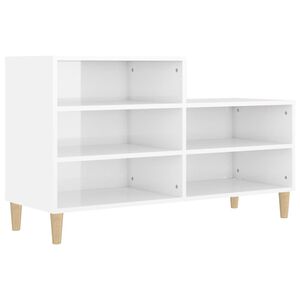 vidaXL Shoe Cabinet High Gloss White 102x36x60 cm Engineered Wood
