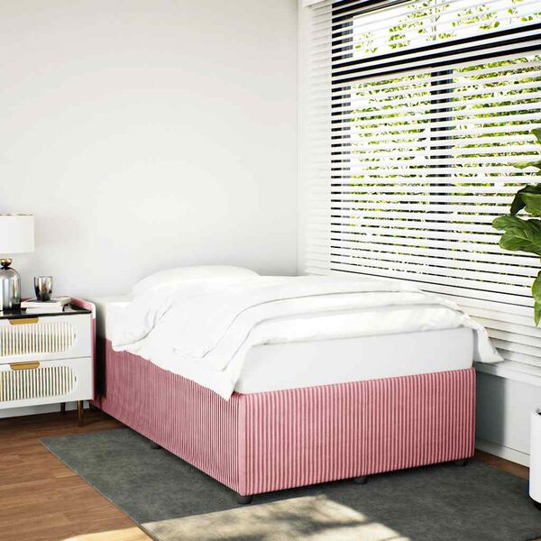 vidaXL Bed Frame without Mattress Pink 120x190 cm Small Double Velvet
