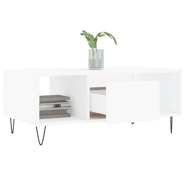 vidaXL Coffee Table White 90x50x36.5 cm Engineered Wood