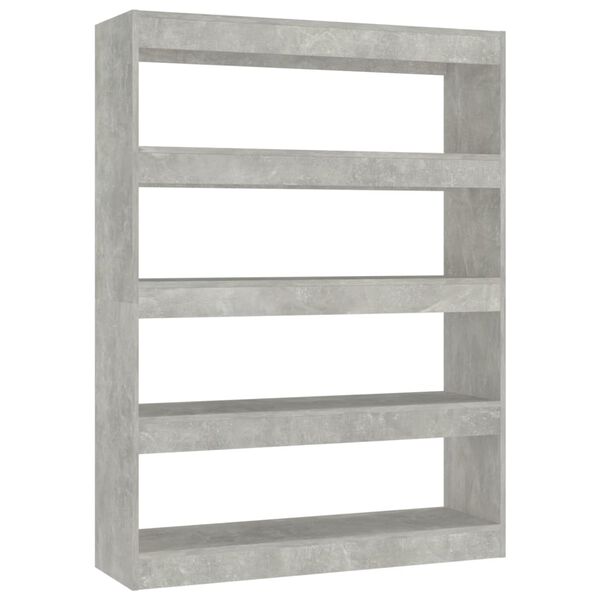 vidaXL Book Cabinet/Room Divider Concrete Grey 100x30x135 cm