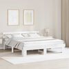 vidaXL Bed Frame with Headboard White 180 x 200 cm Solid Pine Wood