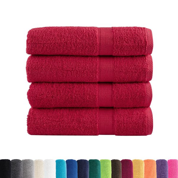vidaXL Premium Bath Towels "SOLUND" 4 pcs Red 100x150 cm 600 gsm